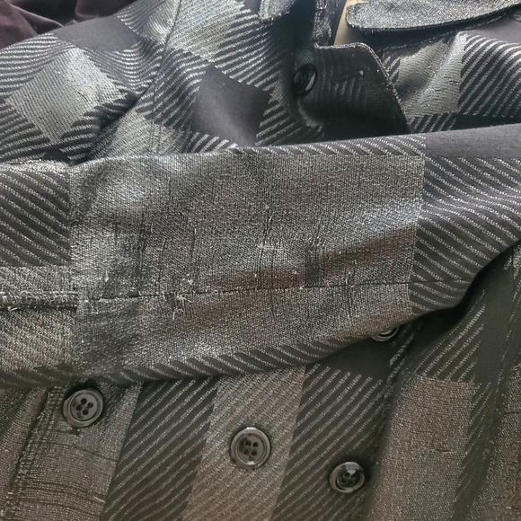 Burberry Metallic Check Pea Coat Jacket Size 8 - Picture 9 of 10